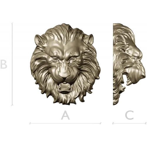 Голова льва - рельефная 3D модель STL для ЧПУ
