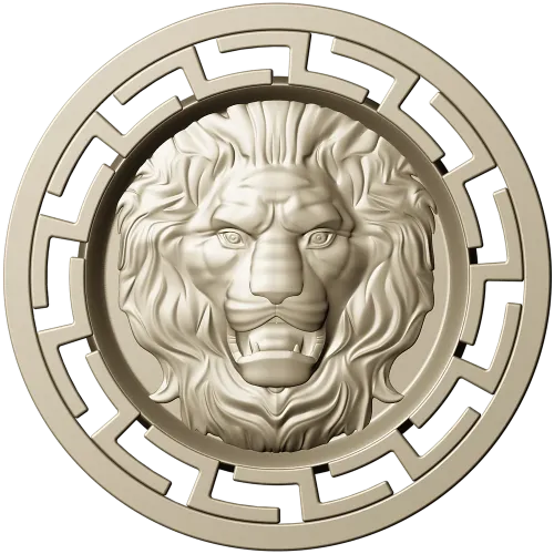 Lion Head Medallion STL 3D Model for CNC