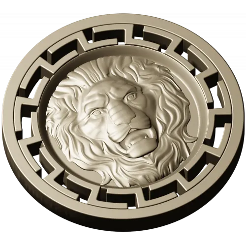Lion Head Medallion STL 3D Model for CNC