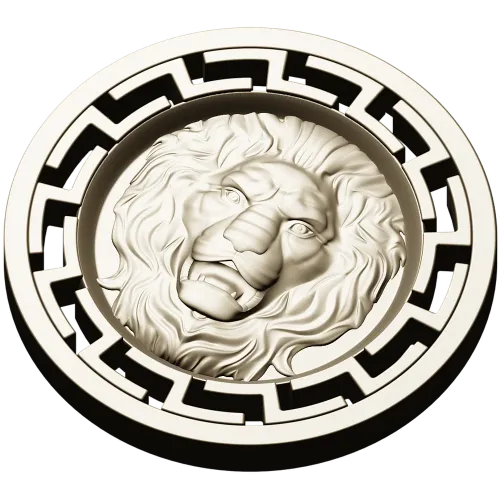 Lion Head Medallion STL 3D Model for CNC