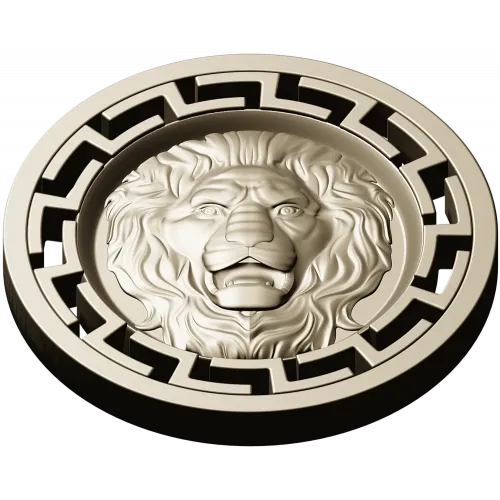 Lion Head Medallion STL 3D Model for CNC