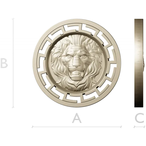 Lion Head Medallion STL 3D Model for CNC