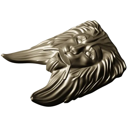 3D модель львиной головы (STL) для ЧПУ - барельеф для резьбы