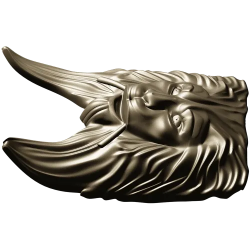 3D модель львиной головы (STL) для ЧПУ - барельеф для резьбы