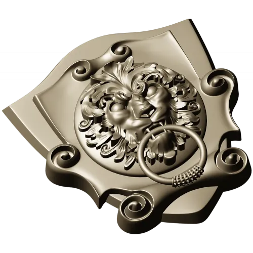 3D модель STL львиная маска на щите для ЧПУ