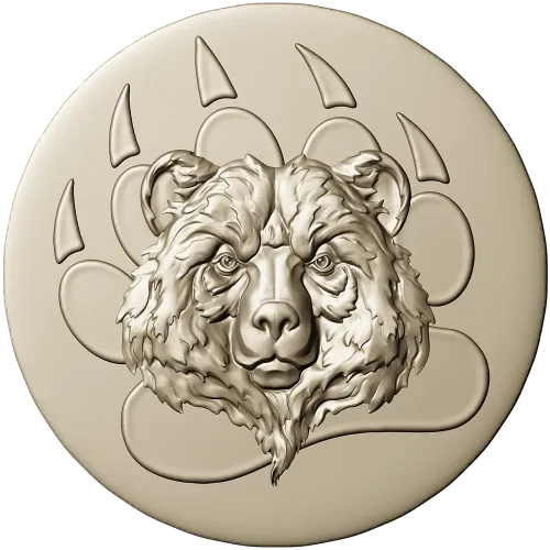 Bear Head Medallion STL for CNC