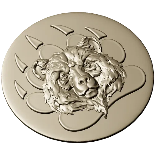 Bear Head Medallion STL for CNC