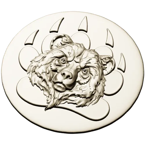 Bear Head Medallion STL for CNC