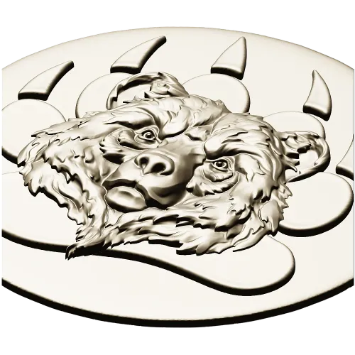 Bear Head Medallion STL for CNC