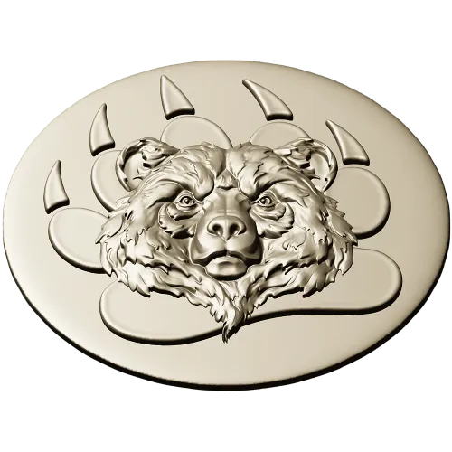Bear Head Medallion STL for CNC