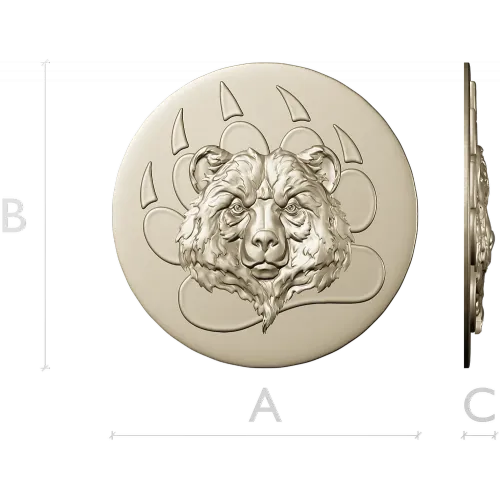 Bear Head Medallion STL for CNC