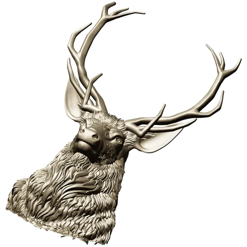 Голова оленя - детализированная 3D модель STL для ЧПУ