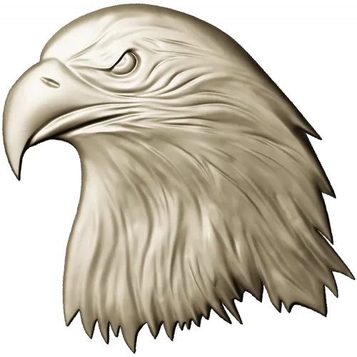 Regal Eagle Head - high-relief STL for CNC milling
