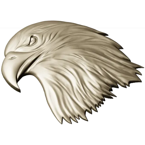 Regal Eagle Head - high-relief STL for CNC milling