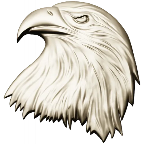 Regal Eagle Head - high-relief STL for CNC milling