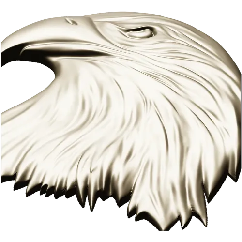 Regal Eagle Head - high-relief STL for CNC milling
