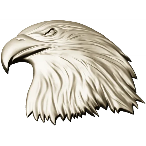 Regal Eagle Head - high-relief STL for CNC milling