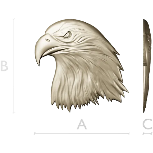 Regal Eagle Head - high-relief STL for CNC milling