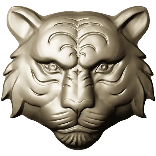Tiger head relief STL for CNC milling - high-detail 3D model
