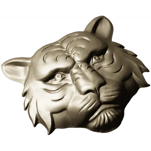 Tiger head relief STL for CNC milling - high-detail 3D model