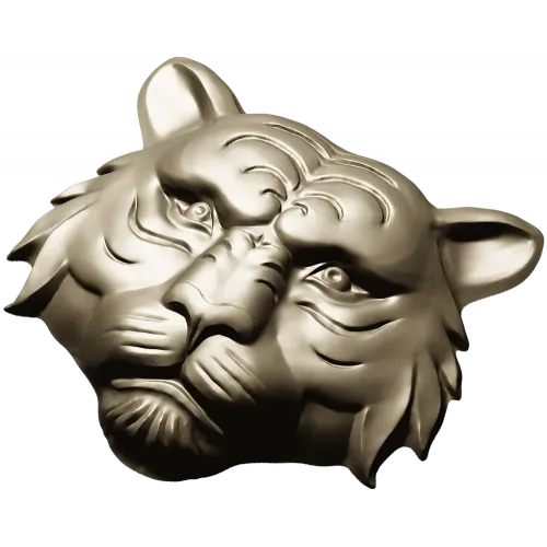 Tiger head relief STL for CNC milling - high-detail 3D model