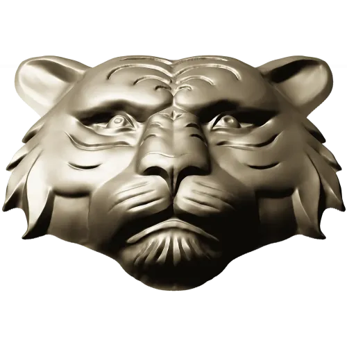 Tiger head relief STL for CNC milling - high-detail 3D model