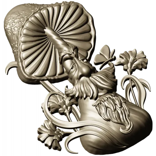Mushroom Elder - 3D STL Relief for CNC