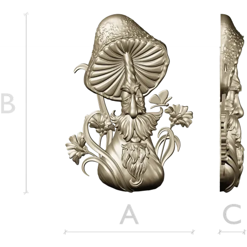 Mushroom Elder - 3D STL Relief for CNC