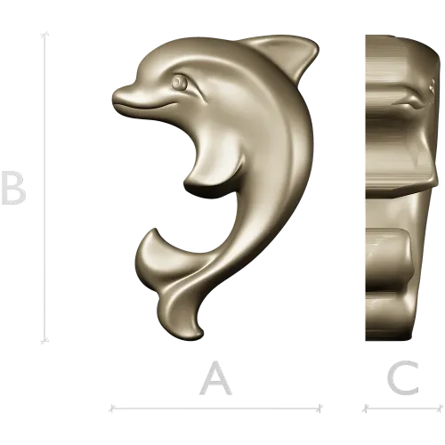 Дельфин-аппликация - 3D модель STL для ЧПУ