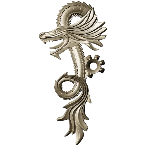 Ornamental Dragon STL for CNC - high-relief decorative 3D model