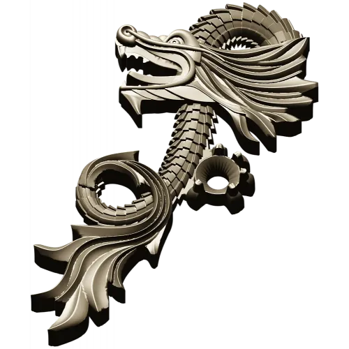 Ornamental Dragon STL for CNC - high-relief decorative 3D model