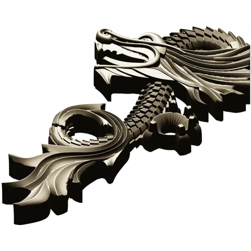 Ornamental Dragon STL for CNC - high-relief decorative 3D model