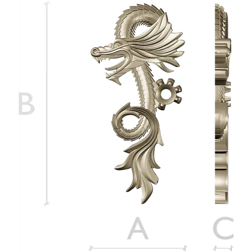 Ornamental Dragon STL for CNC - high-relief decorative 3D model