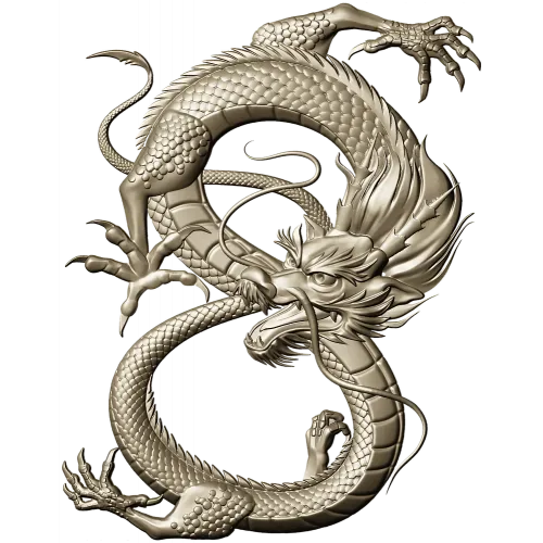 Dragon bas-relief STL for CNC router