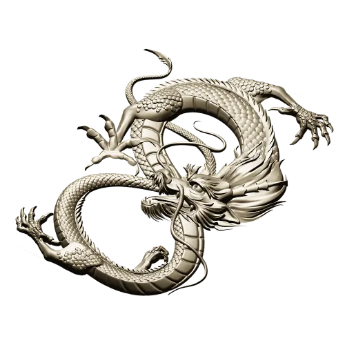 Dragon bas-relief STL for CNC router