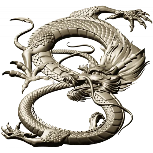 Dragon bas-relief STL for CNC router
