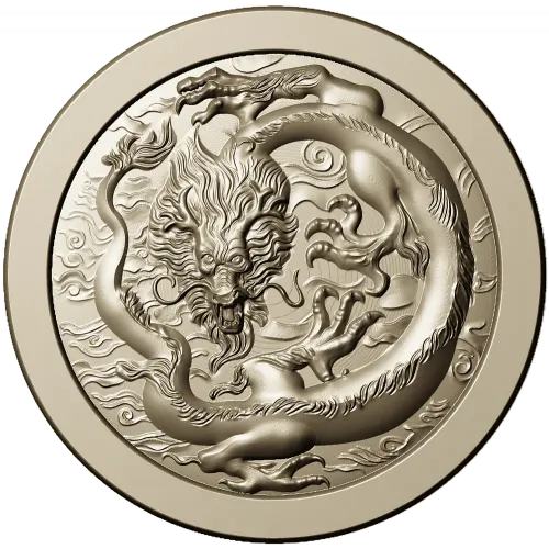 Круглый медальон с китайским драконом - STL для ЧПУ