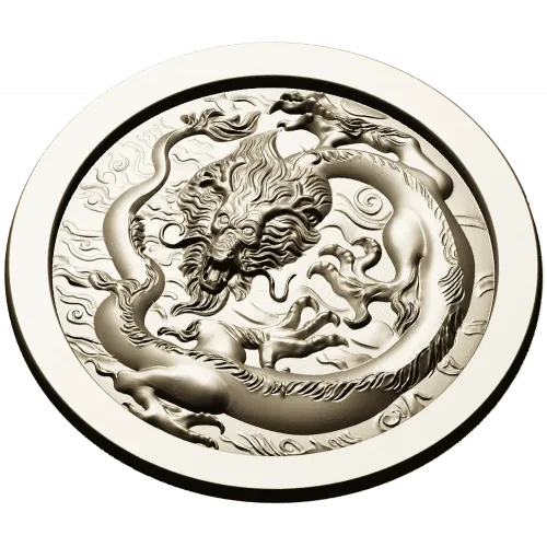 Круглый медальон с китайским драконом - STL для ЧПУ