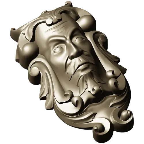 Baroque Grotesque Mask - STL 3D Model for CNC