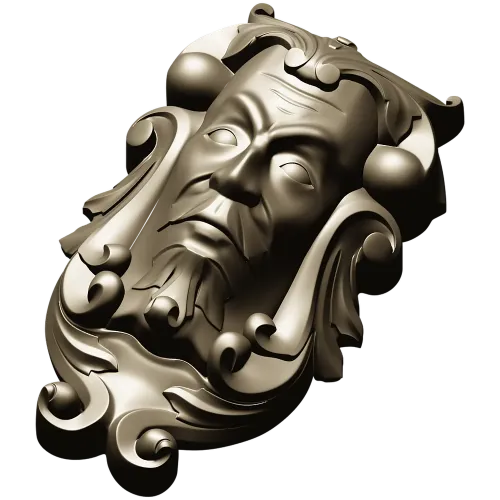 Baroque Grotesque Mask - STL 3D Model for CNC