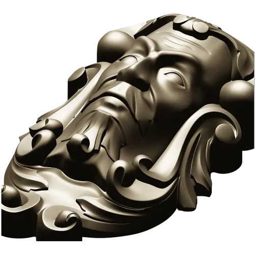 Baroque Grotesque Mask - STL 3D Model for CNC