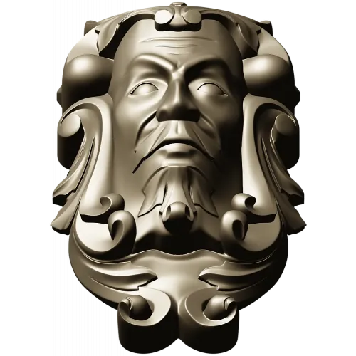Baroque Grotesque Mask - STL 3D Model for CNC