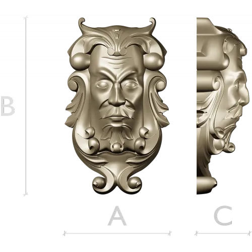 Baroque Grotesque Mask - STL 3D Model for CNC