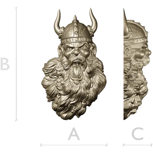 Кричащий викинг - 3D модель STL для ЧПУ, высокорельефный бюст