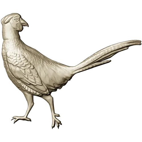 Pheasant bas-relief STL model for CNC