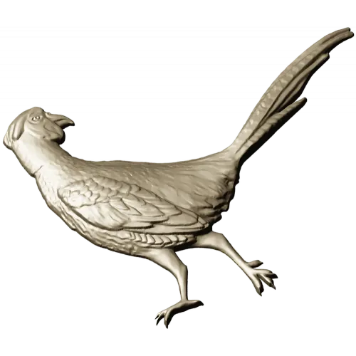Pheasant bas-relief STL model for CNC