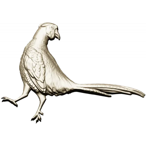 Pheasant bas-relief STL model for CNC