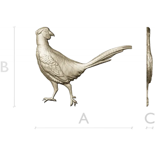 Pheasant bas-relief STL model for CNC