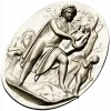Lyre Player High-Relief Medallion STL