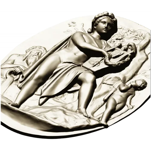 Lyre Player High-Relief Medallion STL